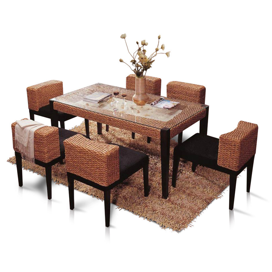 编织大师藤编家具藤艺餐台餐椅套装家用桌椅天然真藤餐桌餐椅组合