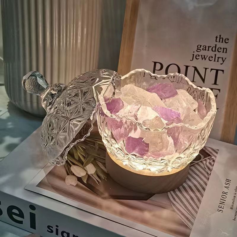 Bedroom fragrant lavender containing pot European-style crystal glass essential oil bottle girls atmosphere cup expanded fragrant stone storage degaussing box-Taobao