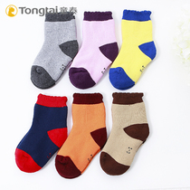Child Tai winter thickened male and female baby socks child Songkou warm and no bones sewn baby cotton socks 0 ~ 1 year old