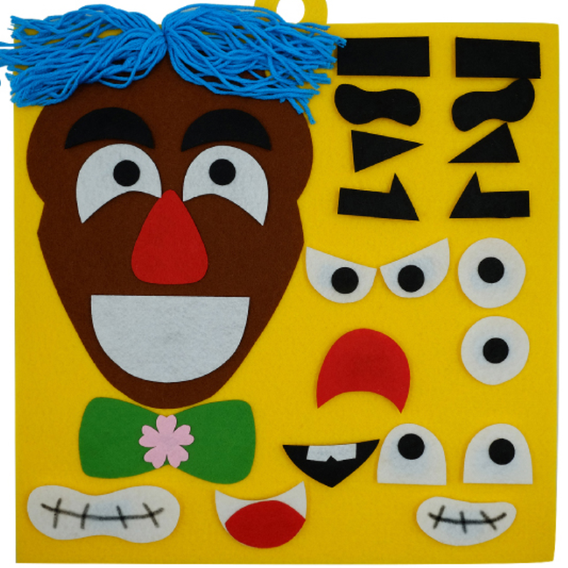 幼儿园生活动区区域区角玩具贴五官换表情玩教具手工益智自制材料