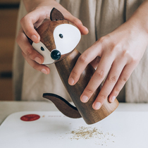 Tree Fox Black pepper grinder kitchen manual grinder freshly ground pepper sea salt grinding bottle wood seasoning tank