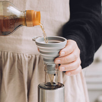Tree retractable folding silicone funnel Kitchen Home Big Caliber Oil Funnel Small Oil Leaking Wine Funnel Small