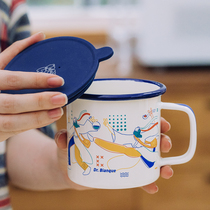 Tree enamel Magpie Enamel Cup home with lid mug large capacity Mark cup creative personality lovers water glass