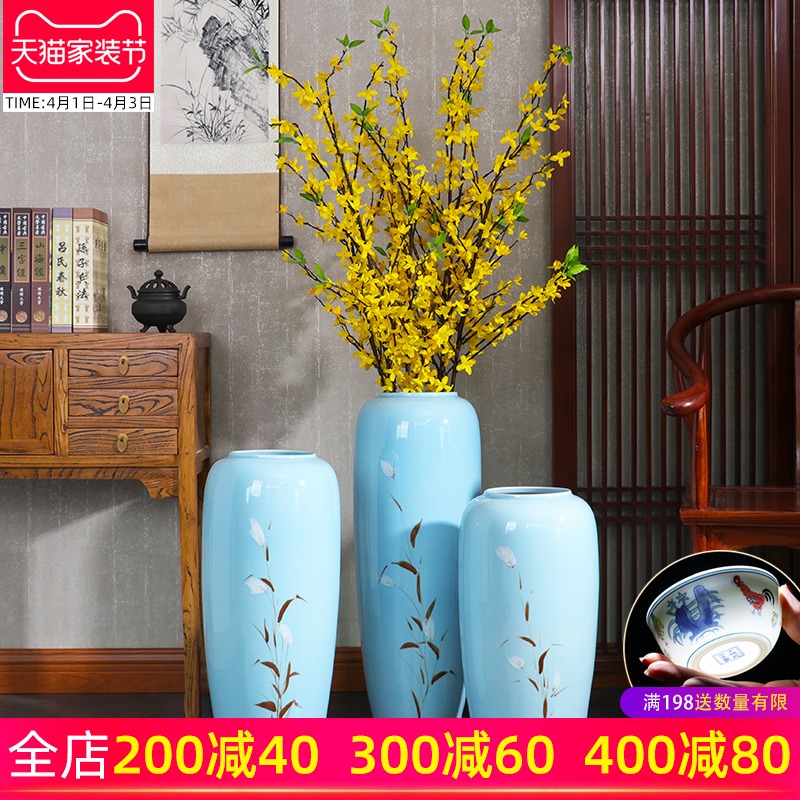 Ground ceramic vase large porcelain vases creative modern Chinese style living room home TV ark adornment furnishing articles