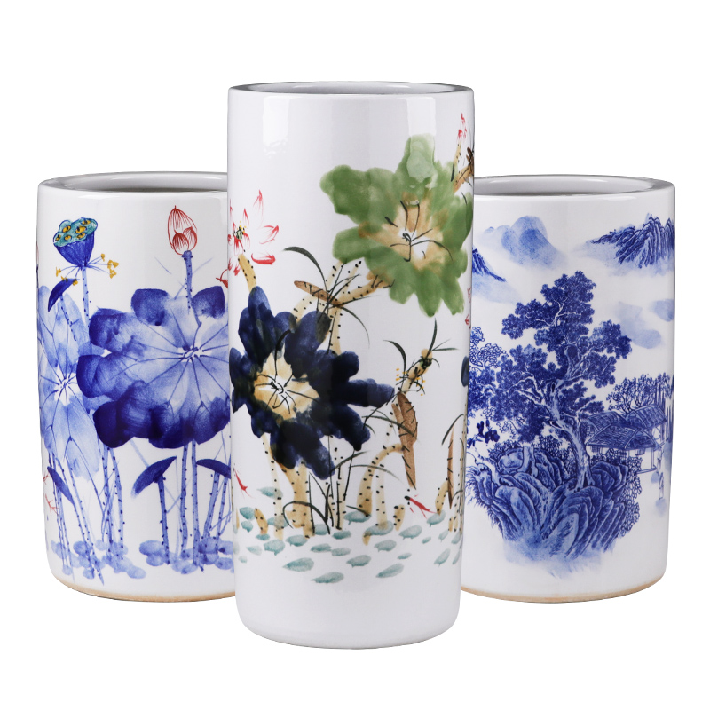 Jingdezhen large vases, ceramic floor large manual hand - made porcelain quiver straight porcelain child sitting room adornment