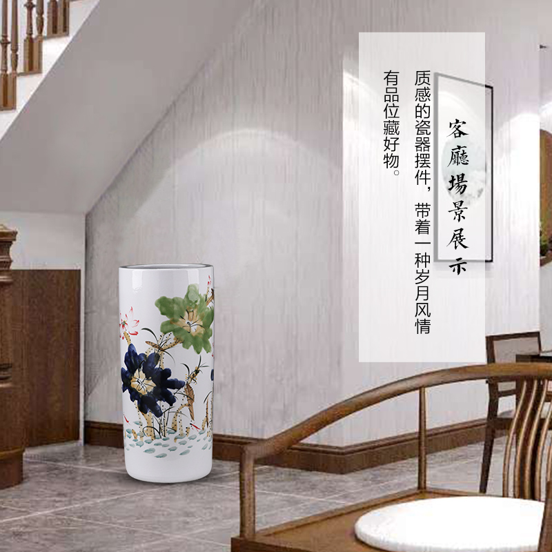 Jingdezhen large vases, ceramic floor large manual hand - made porcelain quiver straight porcelain child sitting room adornment