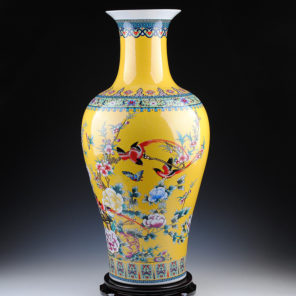 Europe type colored enamel porcelain of jingdezhen ceramics of large vases, flower receptacle modern fashionable sitting room adornment is placed