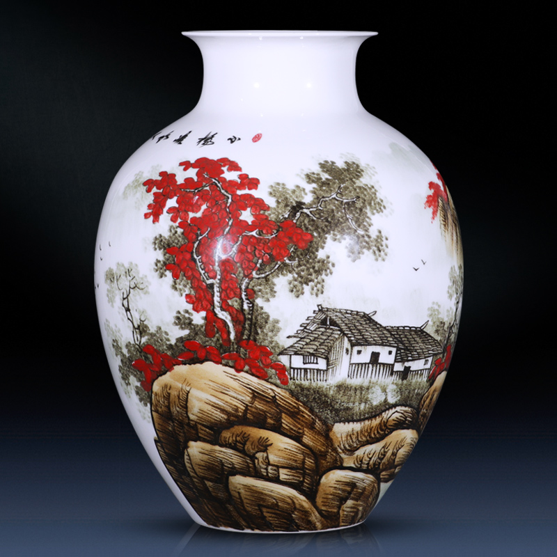 The Master of jingdezhen ceramic vase hand - made the mountain somebody else China modern Chinese style household decoration decoration TV ark