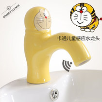 Doraemon cartoon induction taps series children Colour water nozzle hot and cold mesh red wind ceramic copper core