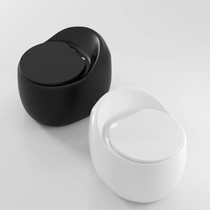 Round Fat Toilet Creativity Ceramic Toilet Deodorant Design Black & White Brief Nordic Wind Adult Home Toilet