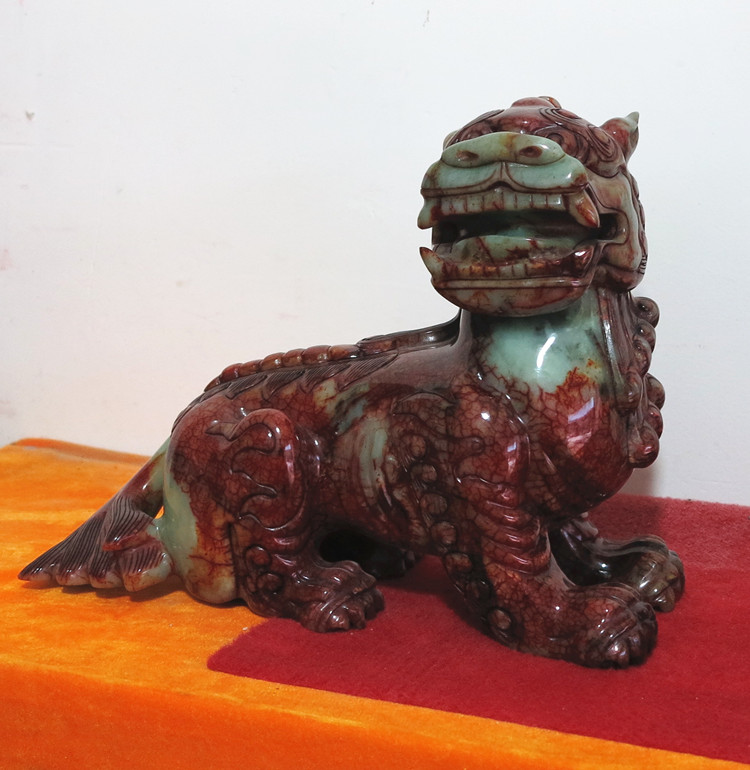 翰缘阁通灵神兽岫玉谛听摆件化煞镇宅公司家居风水饰品
