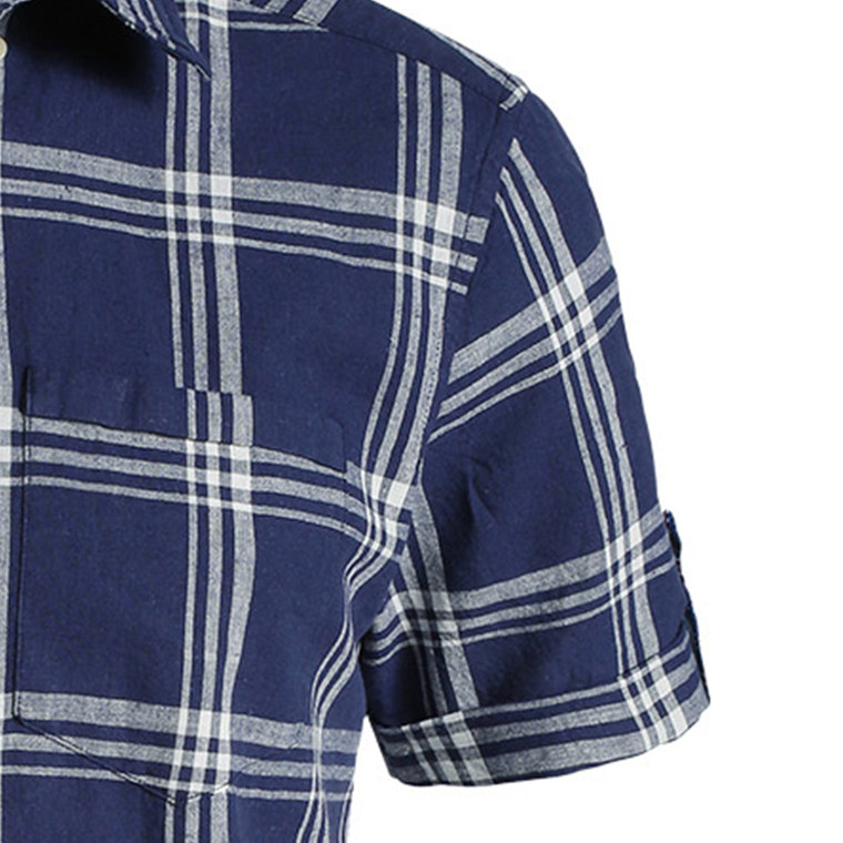 新品ESPRIT男士格纹短袖棉麻衬衫-055EE2F018吊牌价359