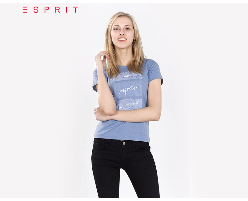 愛馬仕cc1710 ESPRIT EDC女士2020夏新品時尚全棉基本款短袖T恤-037CC1K036 愛馬仕包