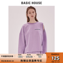 Basic House 100 good shopping malls with spring and autumn round neck clothes female fashion loose shoulder HTTS121F