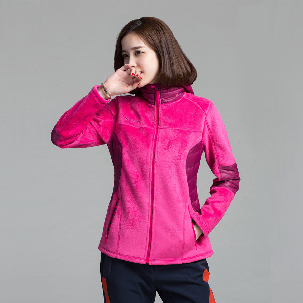 韩版正品户外保暖加厚抓绒衣女外套上衣开衫内胆摇粒绒秋冬季连帽