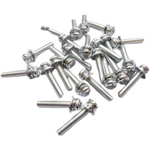 M4 Combination Screw M4 * 16mm Screw Nut mos Tube Fixing Screw 4mm Cross Round Tip White Zinc