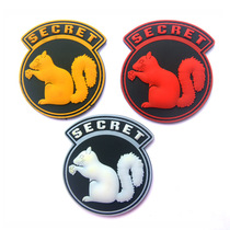 Black man Top secret squirrel SECRET White luminous velcro chapter Army fan backpack decorative PVC velcro