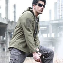 Winter shark skin tactical TAD soft shell stormtrooper men and women outdoor camping mountaineering fleece warm hooded jacket