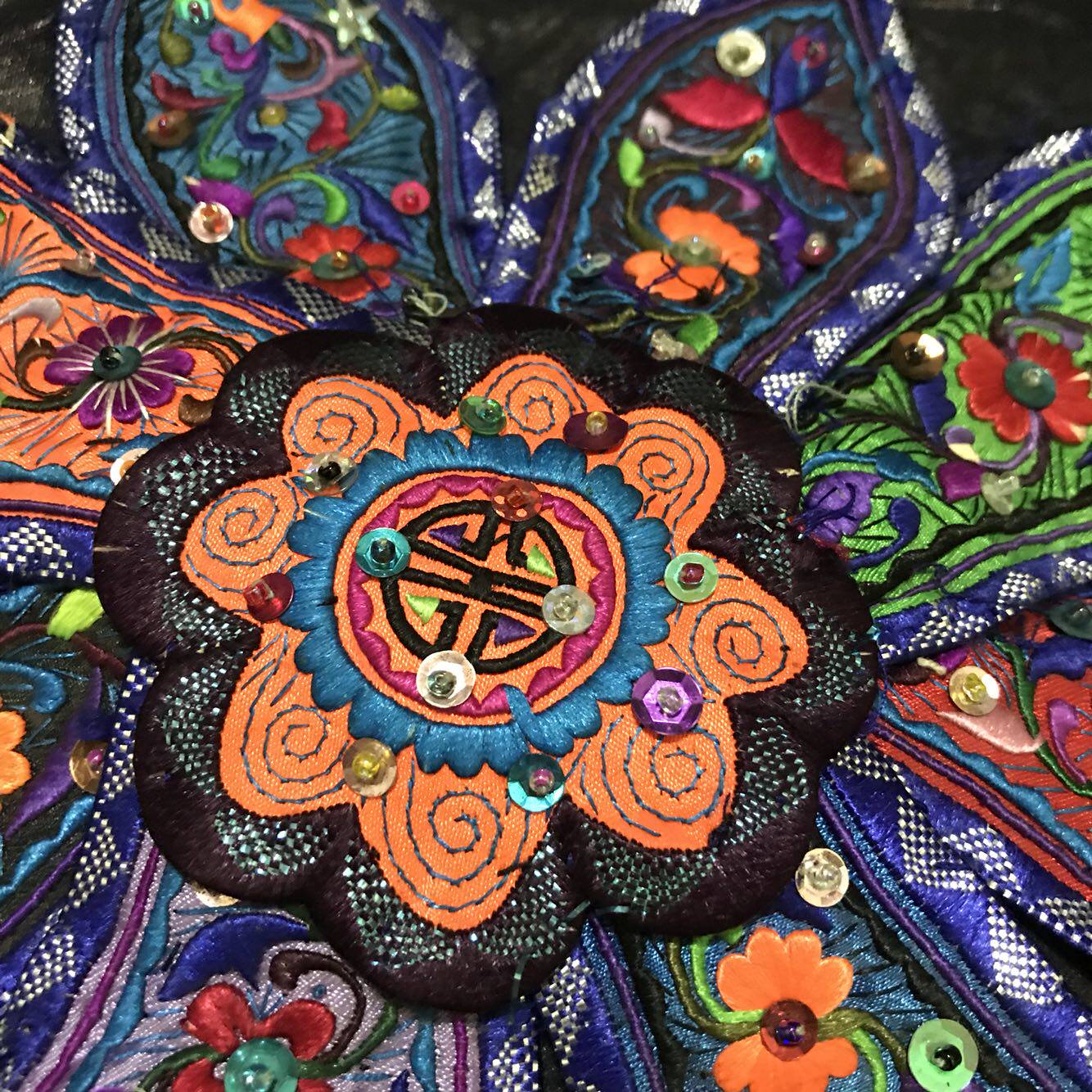 民族手工刺绣 破线绣绣片 再加工原材料老绣绣片拆开利用老绣