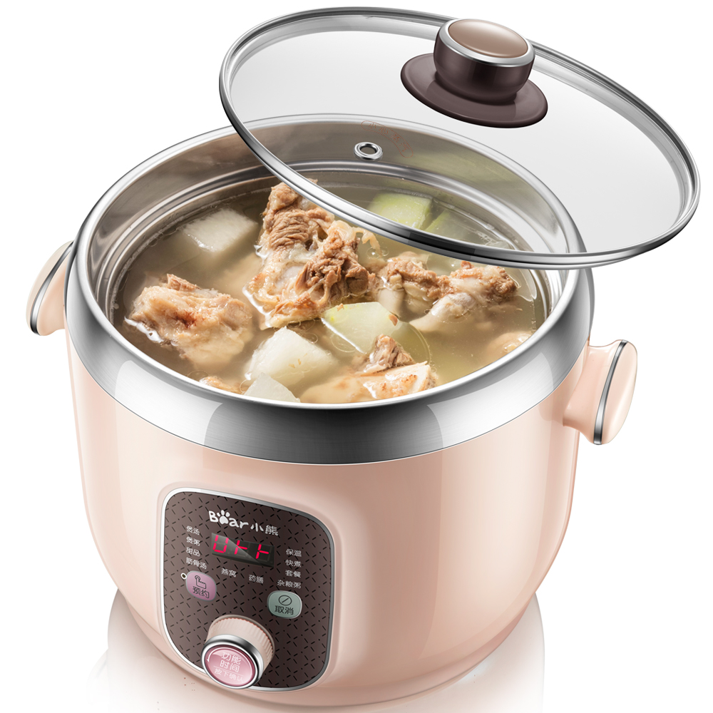 bear bird's nest water-proof stew pot stew pot small ceramic purple casserole soup pot automatic smart electric household health preservation