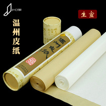 Wenzhou leather paper long scroll raw rice paper calligraphy white professional-grade antique special half-baked half-cooked Chinese painting leather paper prints