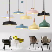 2019 American simple retro wrought iron restaurant bedroom chandelier Three-head ring light suction hanging geometric warehouse large long