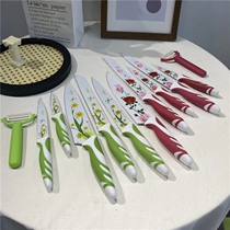 Meet daily needs Kitchen Home Stainless Steel Colorful Home Water Fruit Knife Kitchen Knife 6-piece suit