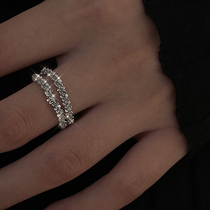 Wearring super beautiful sparkling gilded soft ring female ins tide simple fashion personality folding ring