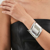 WEARRING Irregular Bracelet Personality European and American Cold Wide-Brim Design High Color Preservation Popular Brass Platinum Plated