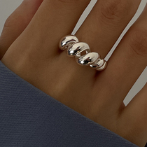 Wearring new s925 silver winding twist ring female opening adjustable retro light luxury punk ring