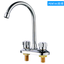 PENTAX double-open double-handle double-hole faucet washbasin Kitchen sink basin basin Hot and cold faucet