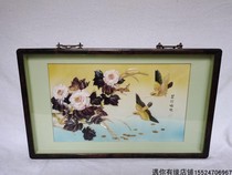 Early hand-carved old shell carving painting shell crafts collection nostalgic old-fashioned objects associated with feather Jade painting