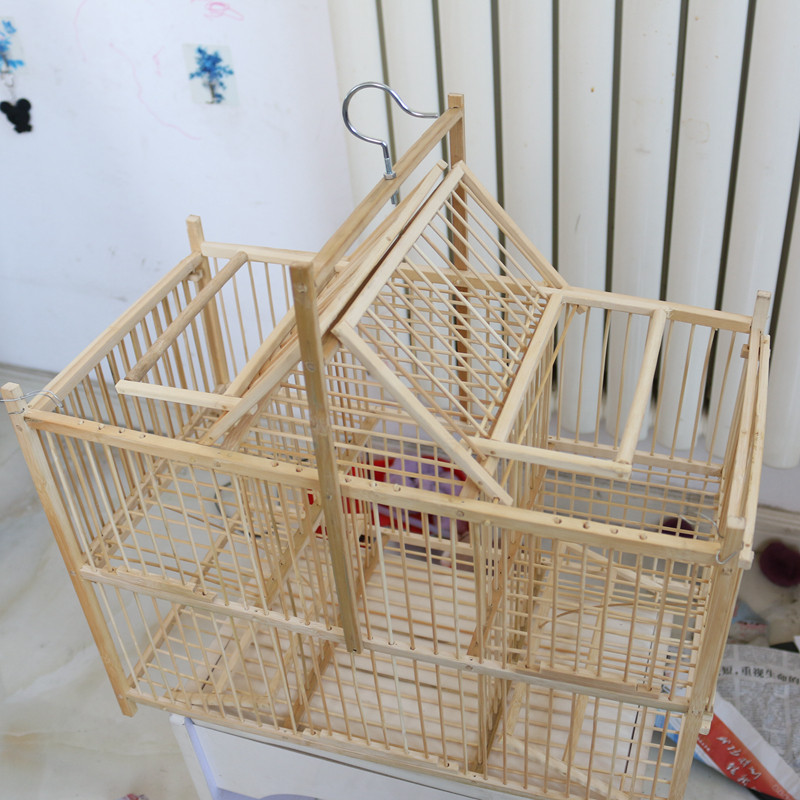 蜡嘴竹制自动鸟笼八哥蜡嘴画眉麻雀打踏拍翻转笼竹制捕鱼笼