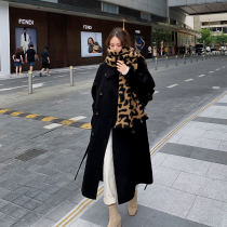 Double-sided cashmere dresses woman mid-length 2021 autumn and winter pop new kneecap Korean version of the turtcoat fur coat