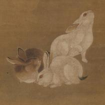 Gong Ji (section) Three rabbits ultra-high-definition electronic picture decorative inkjet identification copy Chinese painting material