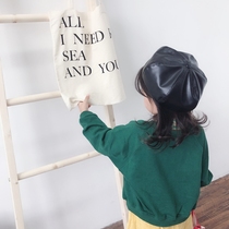 Childrens beret female leather hat Parent-child hat mother and daughter fashion star with the same bud hat girls 2-6 years old baby