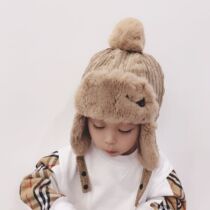 Girls hats Autumn and winter tide Korean version of female baby princess ear protection hats childrens Lei Feng hats plus velvet boys childrens hats