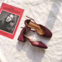 High heel shoes woman 2022 retro temperament coarse with gentle late evening shoes net red 100 hitch sandals womens inn.