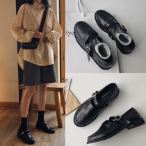 Lovely day series Soft girl original Cebu head Mary Jane women shoes Inlen retro small leather shoes chic fairy Lefoe shoes
