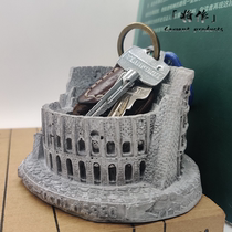 Will make hand-made clear cement ornaments Nordic style ancient Roman Colosseum entrance key storage fish tank landscaping book by