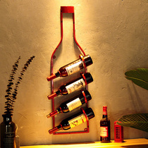 Bar Wall Decoration Clear Bar Creative Table Iron Art Red Wine Rack Pendant Shop Background Wall Industrial Wind Wall Hanging Accessories