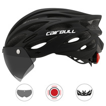 Cairbull road mountain bike riding helmet with lens and brim tail light wind mirror helmet