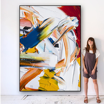 Notareart hand-painted oil painting rotten porch background decorative painting abstract black and white Orange living room hanging painting