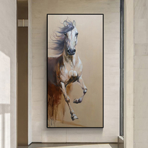 Notareart hand-painted oil painting Pentium horse porch background wall decorative painting living room office hanging painting