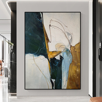 Notareart hand-painted oil painting imprint black and white gray porch living room background wall decorative painting light luxury hanging painting