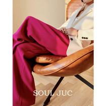 SOUL JUC Temperament 100 Hitch Classic Solid Wearing Broadlegged Pants Woman Spring Autumn High Waist Display Slim Pituitary Pants STRAIGHT BARREL PANTS
