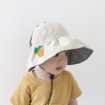 Japanese baby sunscreen hat Summer thin large brim sunshade basin hat for men and women childrens empty top hat baby tide