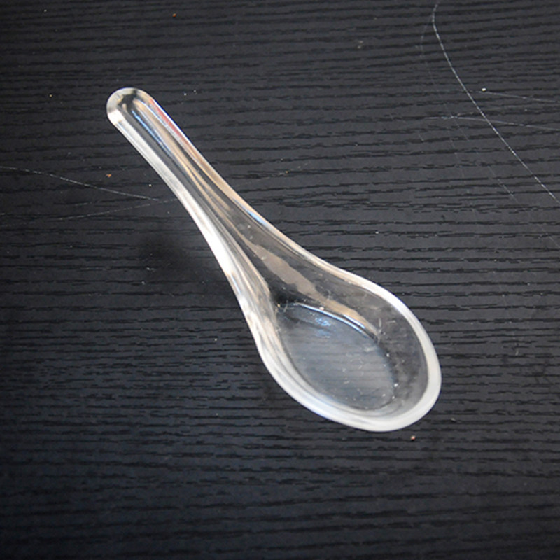 厨房用特厚水晶勺子玻璃勺套装透明勺子饭勺汤勺甜品勺调羹包邮