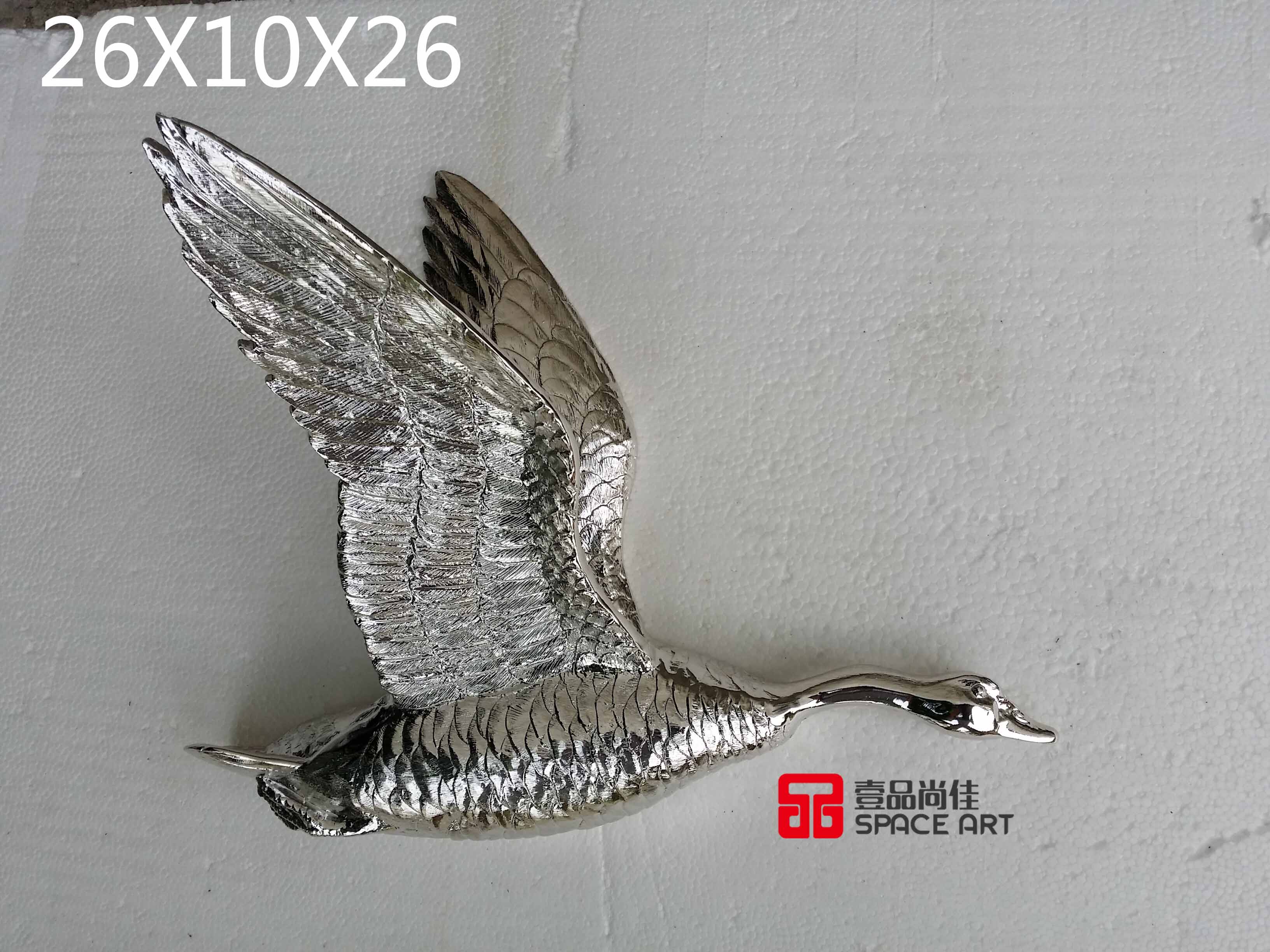 抽象雕塑摆件 酒店装饰雕塑 树脂电镀摆件 雕塑艺术品 大雁壁饰