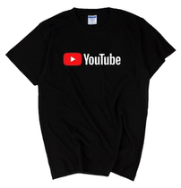 youtube clothes website tubing up main vlogger peripheral letter print T-shirt high quality short sleeve